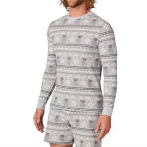 Chubbies Men’s Waffle Knit Pajamas Set M Tropical Slumber Pineapple Fair Isle